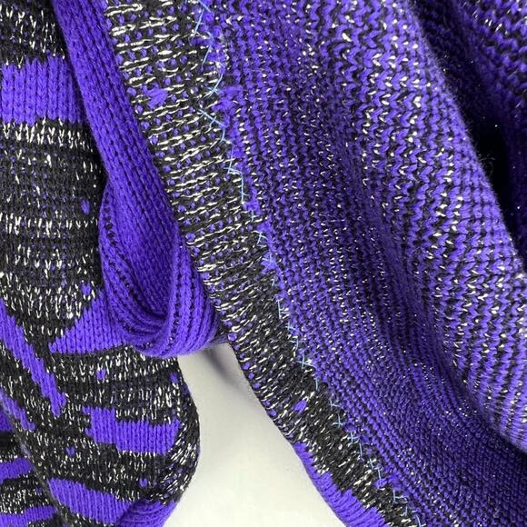 Vintage Turtle Bay Purple Metallic Zebra Sweater Small - Picture 9 of 15